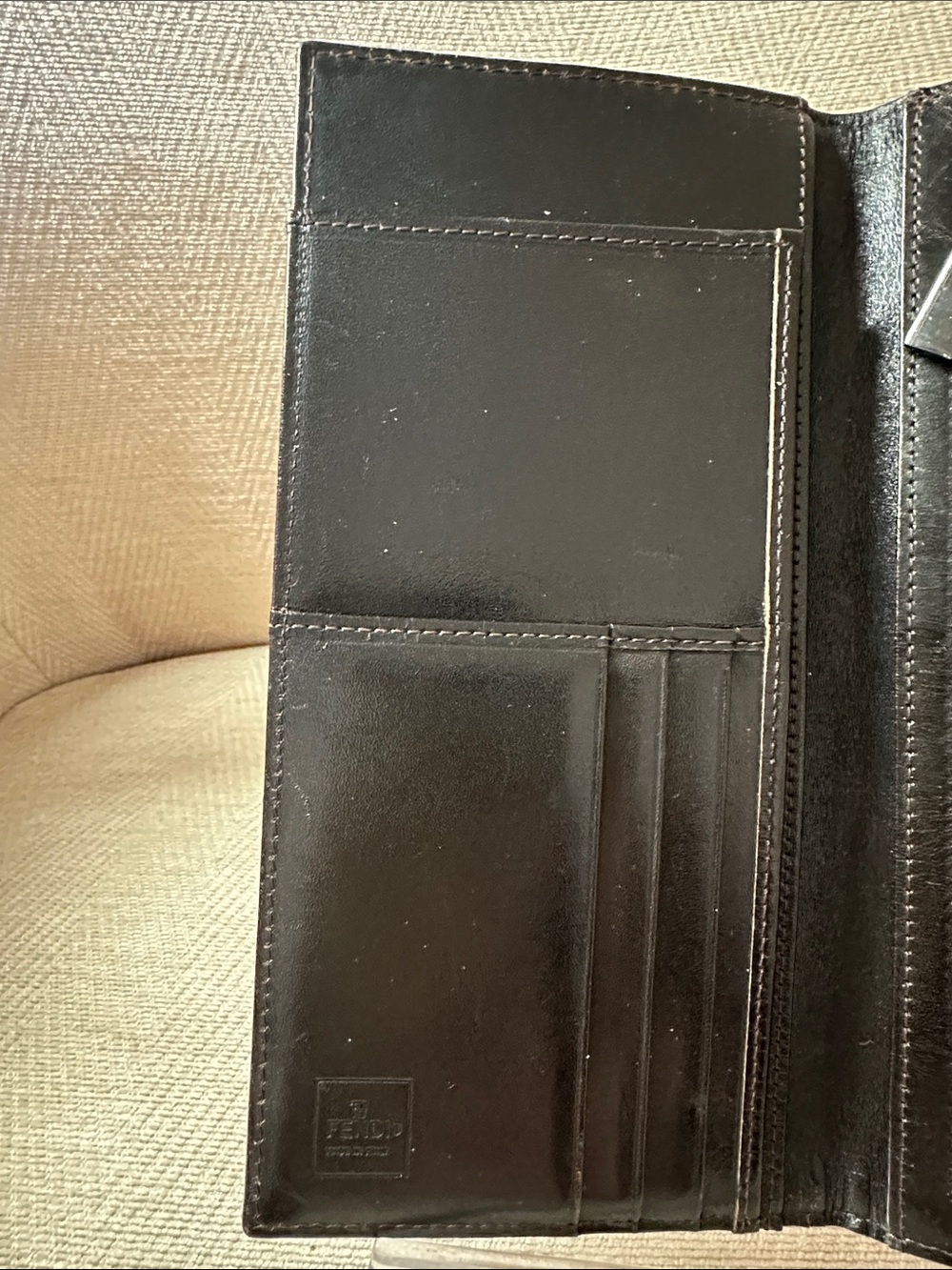 Fendi Brown Tan FF Logo Long Bifold Zucch Wallet - Picture 6 of 16